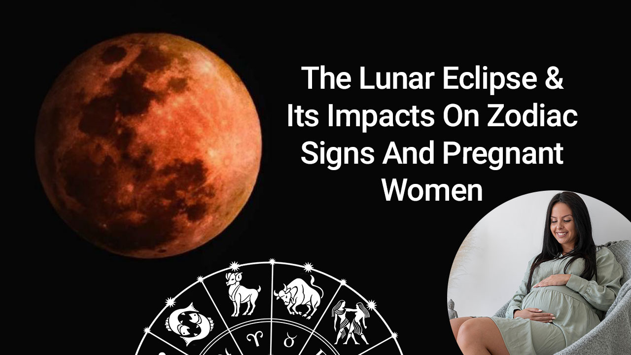 Lunar Eclipse The Darker Side Of The Moon; Note Impacts On Zodiacs